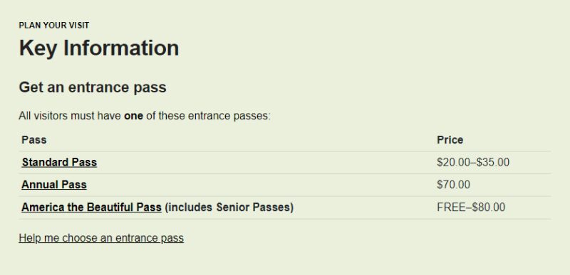 Entry and Tickets for Zion National Park