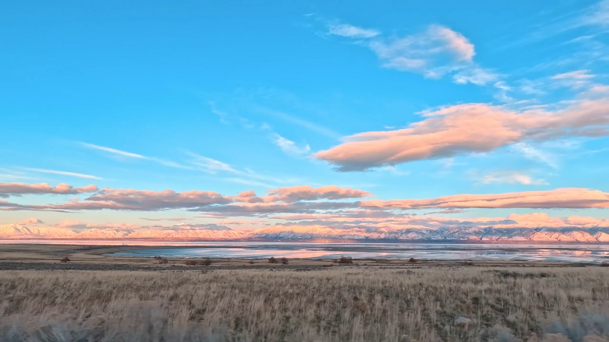 A stunning sunset view near Ogden, highlighting the natural beauty of Antelope Island